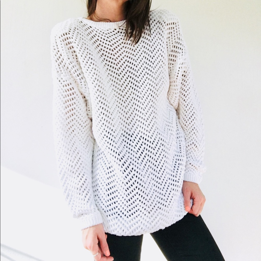 Oversized wide knit sweater